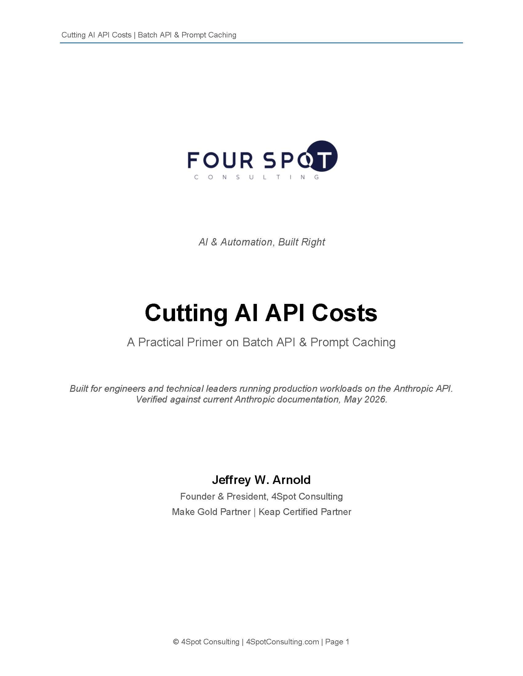 Cutting AI API Costs &mdash; A Practical Primer on Batch API and Prompt Caching